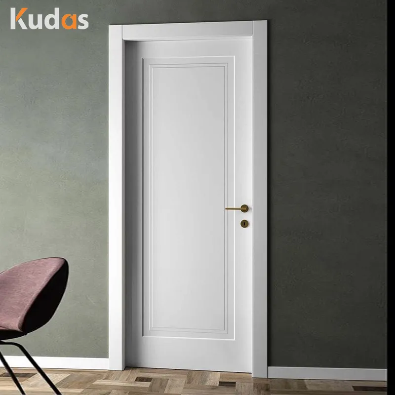 باب داخلي قياسي من خشب الكرز من الزجاج لغرفة النوم