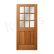 4 Panel Square Veneer Doors Design Interior Wooden Door with Glass