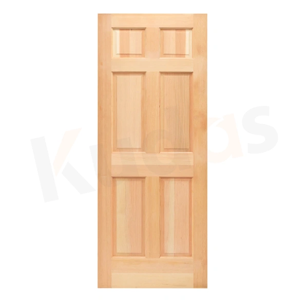 4 Panel Square Veneer Doors Design Interior Wooden Door with Glass