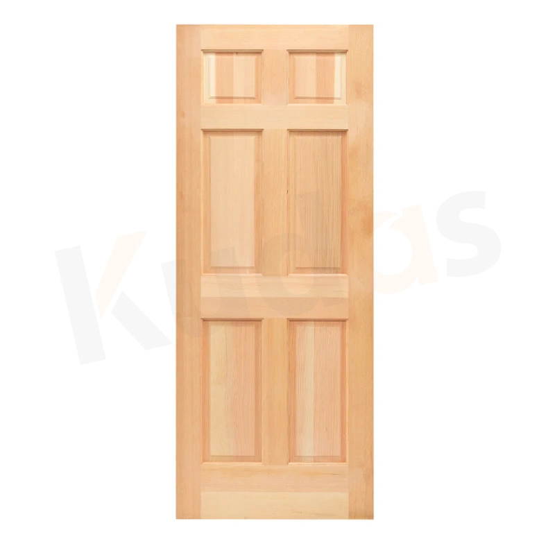 4 Panel Square Veneer Doors Design Interior Wooden Door with Glass