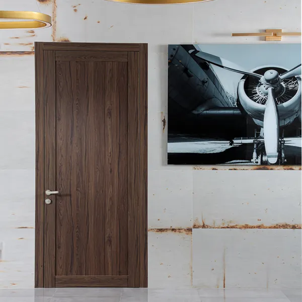 باب غرفة نوم داخلي خشبي سهل التركيب بلون الجوز وباب غرفة مقاوم للماء