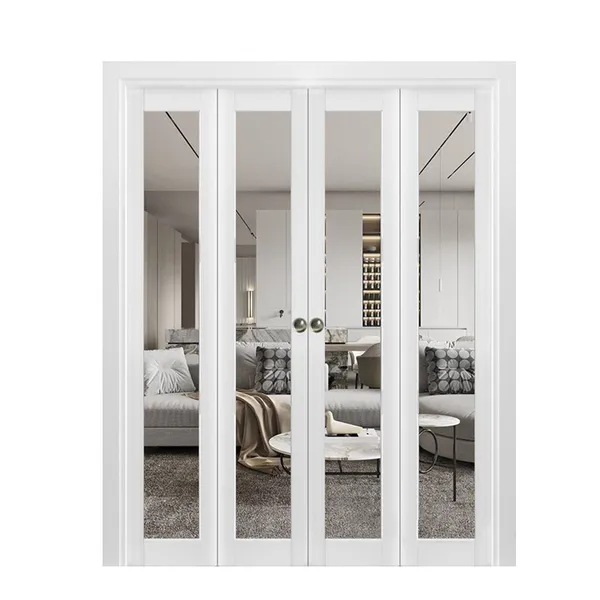 Wooden Framed Internal Soundproof Interior Glass Bifold Doors