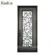 Metal Impact Double Glass Exterior Wrought Iron Front Door