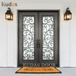 Metal Impact Double Glass Exterior Wrought Iron Front Door