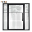 Home Entry Security Iron Steel Glass Double Doors Wrought Iron Door