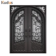 Customized Design Luxury Residential Steel Glass Wrought Iron Doors