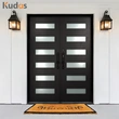 Kudas Home Entry Security Steel Glass Double Metal Wrought Iron Door