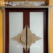 India Temple Style Entrance Exterior Entry Wood Door With Brass Handle