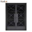 Fluorocarbon Anti Rust Wrought Iron Entry Door with Low E Glass