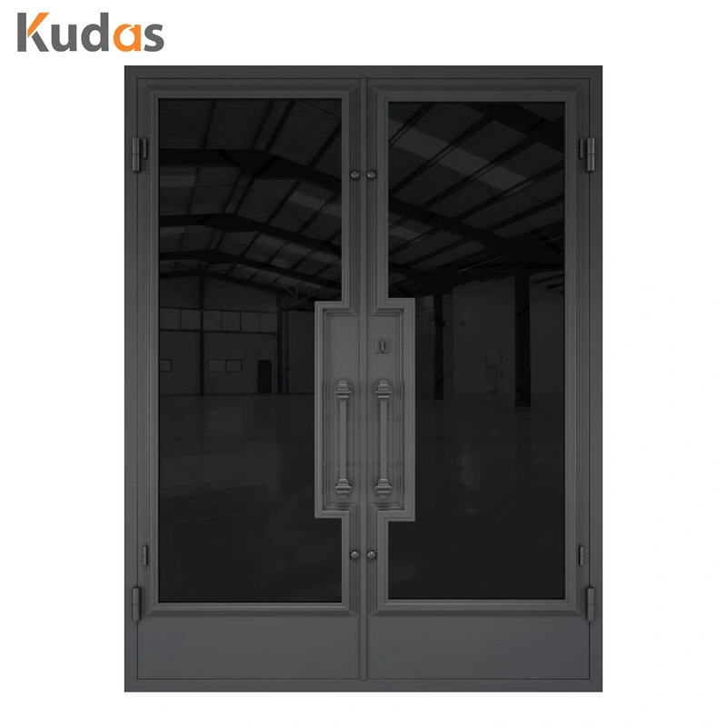 Fluorocarbon Anti Rust Wrought Iron Entry Door with Low E Glass