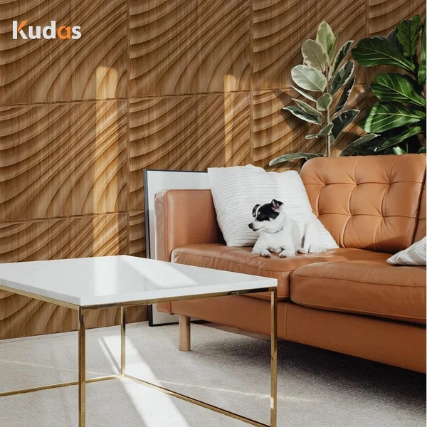 Wallboard Interior Decoration Wooden Wavy Wall Design 3D Wall Panels