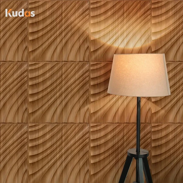 Wallboard Interior Decoration Wooden Wavy Wall Design 3D Wall Panels