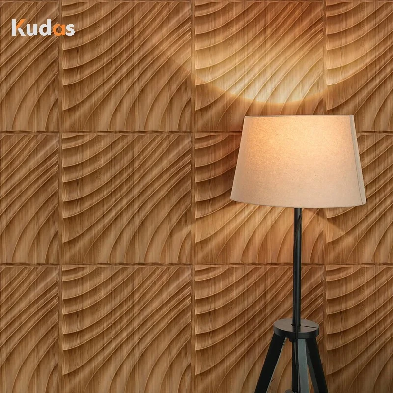 Wallboard Interior Decoration Wooden Wavy Wall Design 3D Wall Panels