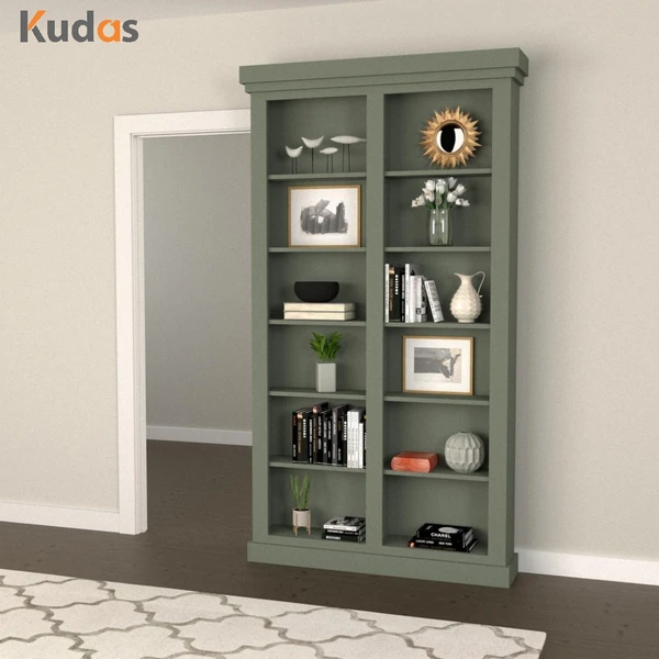 Double sliding door hidden bookcase doors DIY sliding bookshelf door