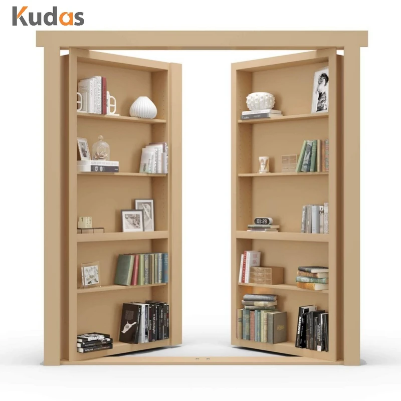 Interior Secret Room Solid Wooden Hidden Bookshelf Door