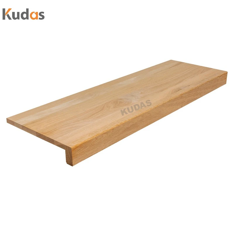 Customized oak wood stair steps parts timber tread for floating stairs