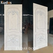 Modern design white color teak wood main interior solid wooden door