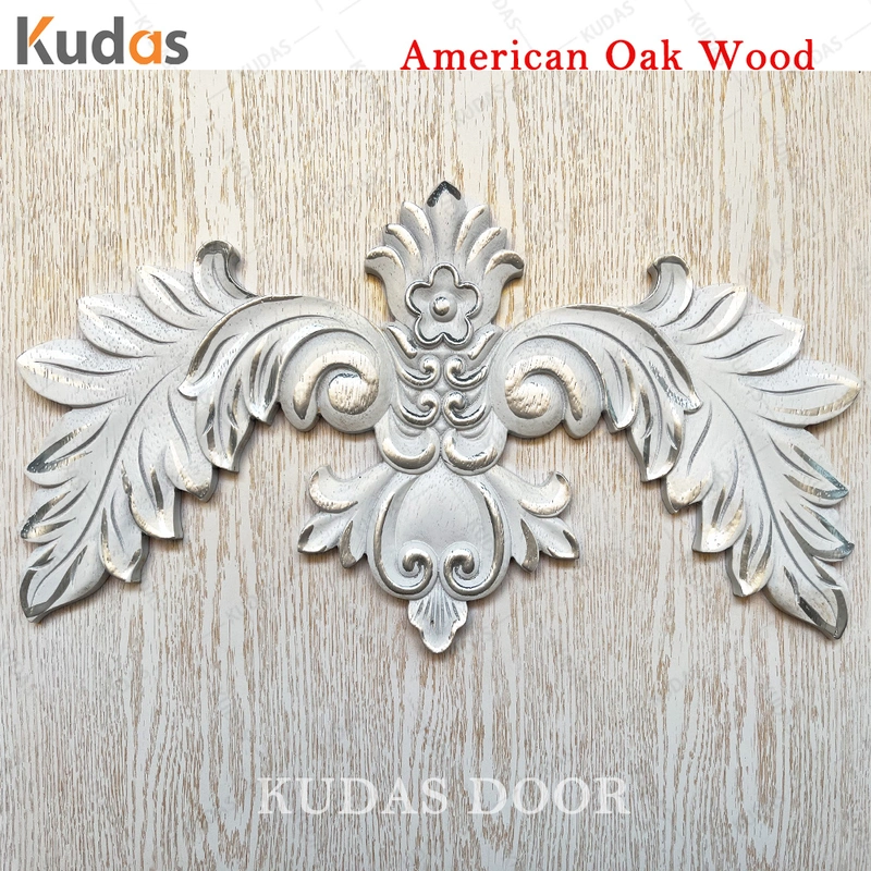 Modern design white color teak wood main interior solid wooden door