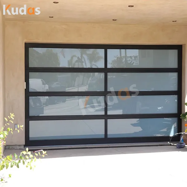 Kudas Automatic Car Goors Rolling Glass Shutter Aluminium Garage Door
