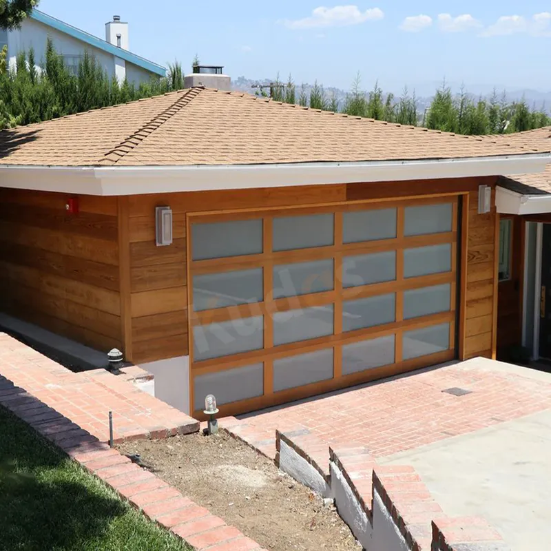 Modern Aluminum Fingerless 9X8 Residential Automatic Garage Doors