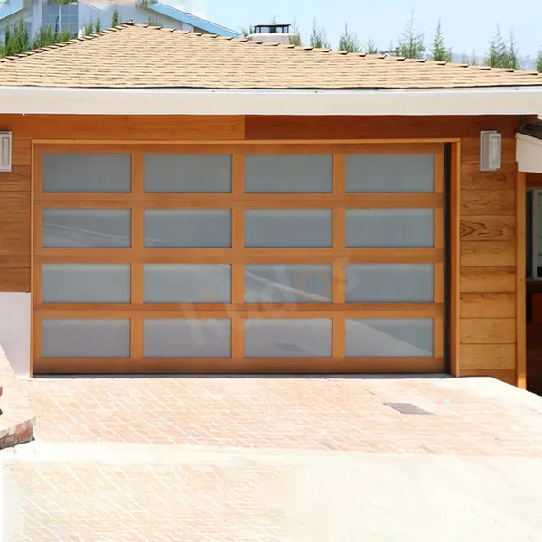Modern Aluminum Fingerless 9X8 Residential Automatic Garage Doors