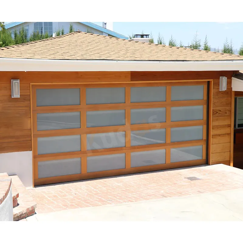 Modern Aluminum Fingerless 9X8 Residential Automatic Garage Doors