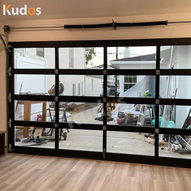 Sliding Sectional Overhead Lifting Aluminium Clear Glass Garage Door