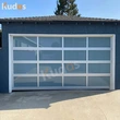 Insulated black aluminum frosted glass sectional residential garage door