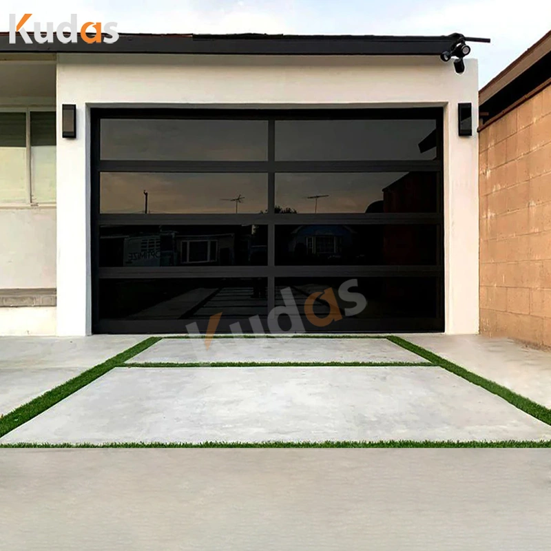 Kudas Modern Garage Doors Black Color Steel Plate Flap Garage Door
