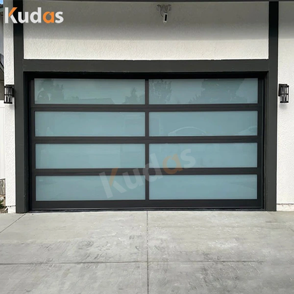 Modern Aluminum Glass and Plycarbonate Sectional Garage Door