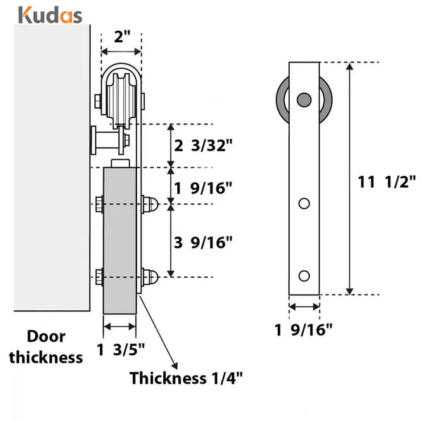 Single Sliding Door Single Bracket Rail Roller Hanger Pulley Barn Door
