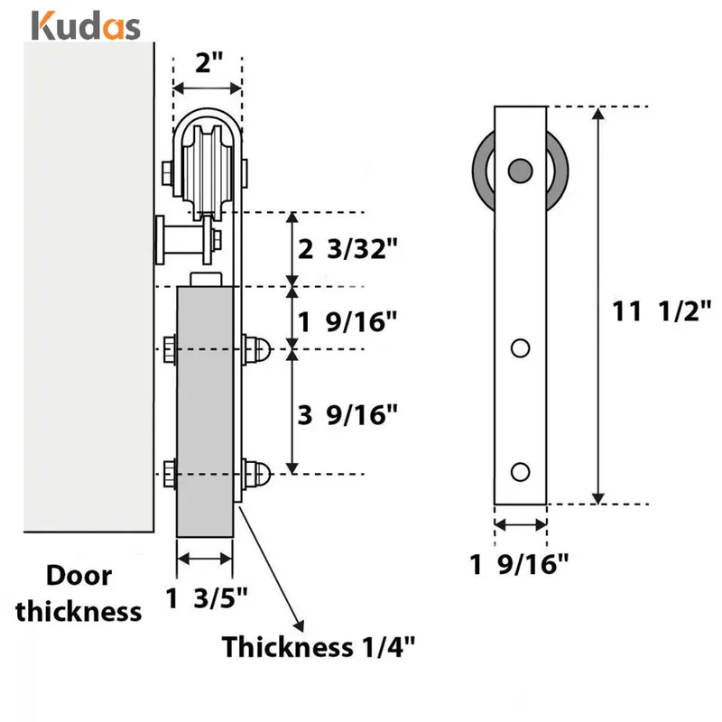 Single Sliding Door Single Bracket Rail Roller Hanger Pulley Barn Door