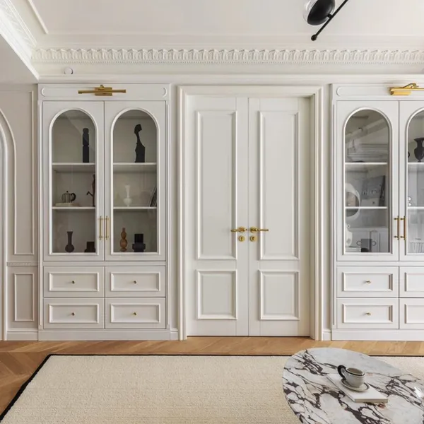 باب فندق أمريكي بتصميم بسيط من الميلامين الخشبي باب خشبي داخلي