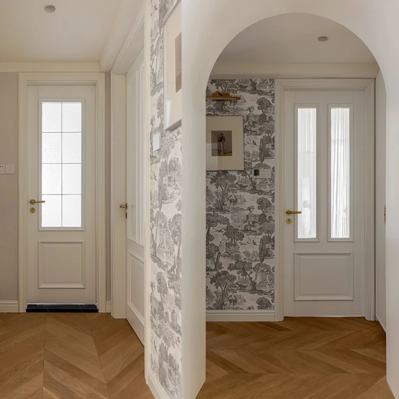 باب فندق أمريكي بتصميم بسيط من الميلامين الخشبي باب خشبي داخلي