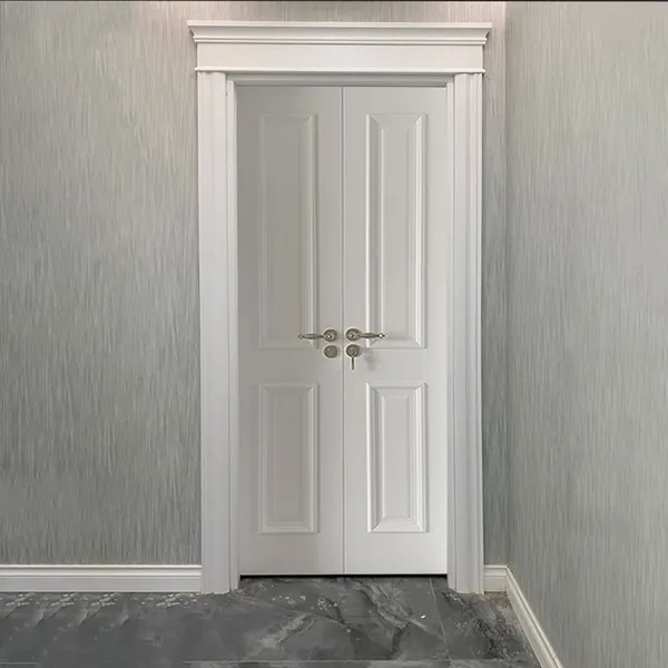 أبواب داخلية متأرجحة بإطارات من خشب الساج وباب خشبي من المنزل