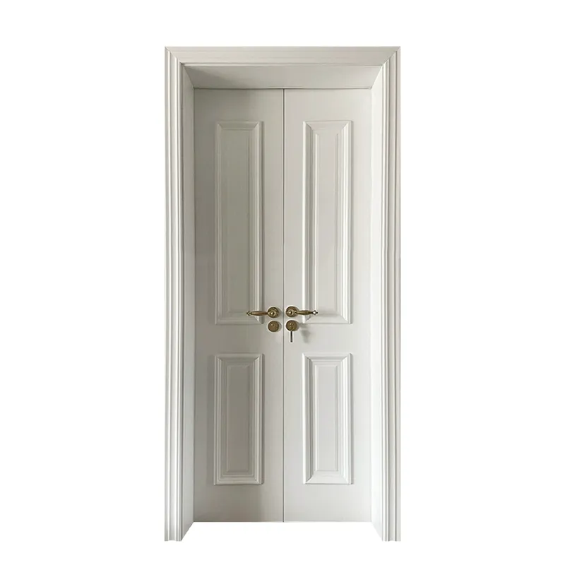 أبواب داخلية متأرجحة بإطارات من خشب الساج وباب خشبي من المنزل