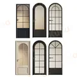 Hot Press Swing Interior Wood White Black Bathroom Door with Glass