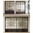 White Black Wood Steel Metal Tempered Glass Double Front Doors