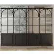Aluminum Wood Swing Model Slim Steel Framed Swing Patio Glass Door