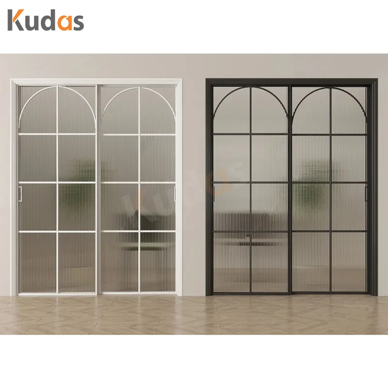 3 Panel Glass Patio Exterior Security Narrow Frame Sliding Doors for Villa