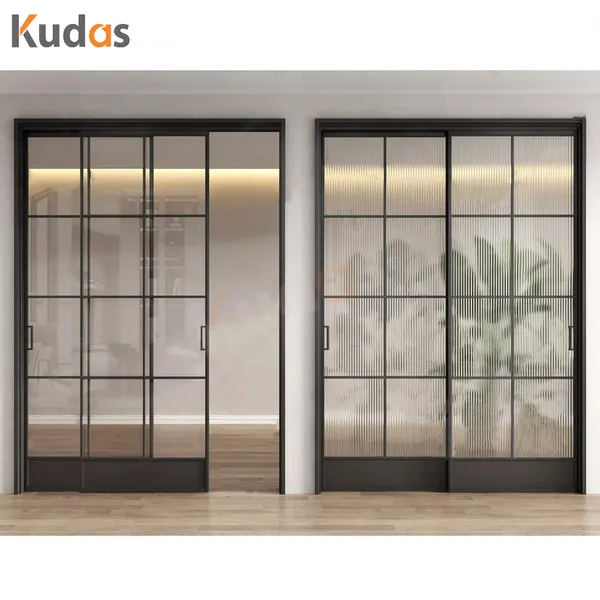 Aluminum Profile Sliding Soundproof Double Glaze Exterior Glass Door