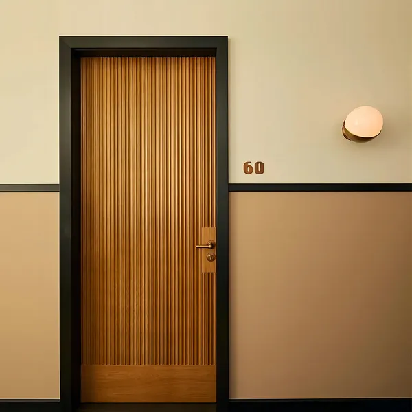 باب داخلي من خشب mdf لغرفة المنزل من سلسلة دافق بقشرة خشبية من خشب mdf