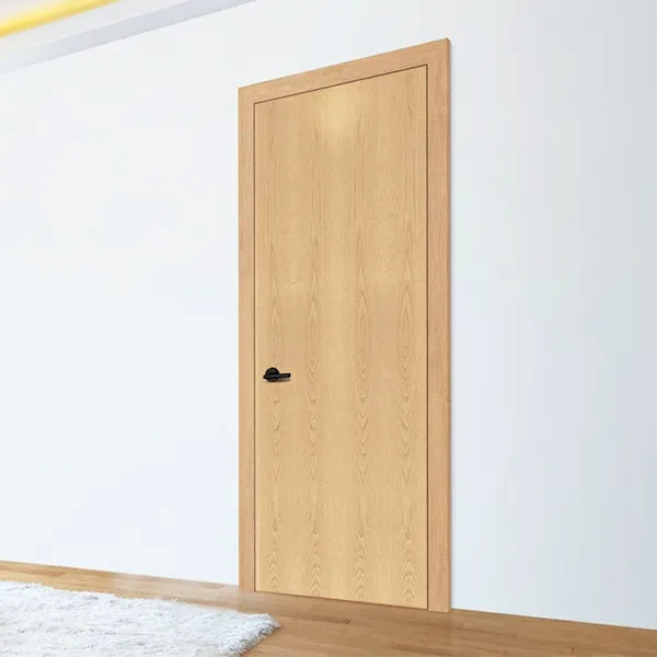 باب داخلي خشبي متين للمنزل مع معالجة سطحية للطلاء