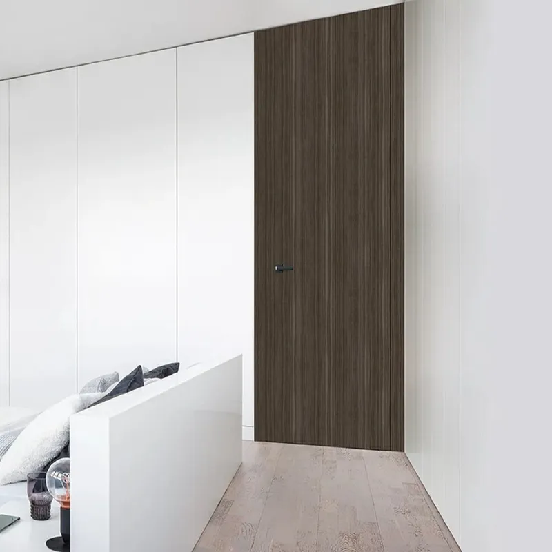 غرفة داخلية منزل hdf لوحة mdf باب داخلي بقشرة خشبية صلبة