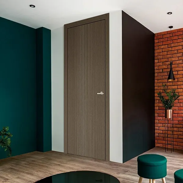 غرفة داخلية منزل hdf لوحة mdf باب داخلي بقشرة خشبية صلبة