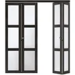 Four Glass Panel Wood Aluminum Sliding Bifold Door for Construction