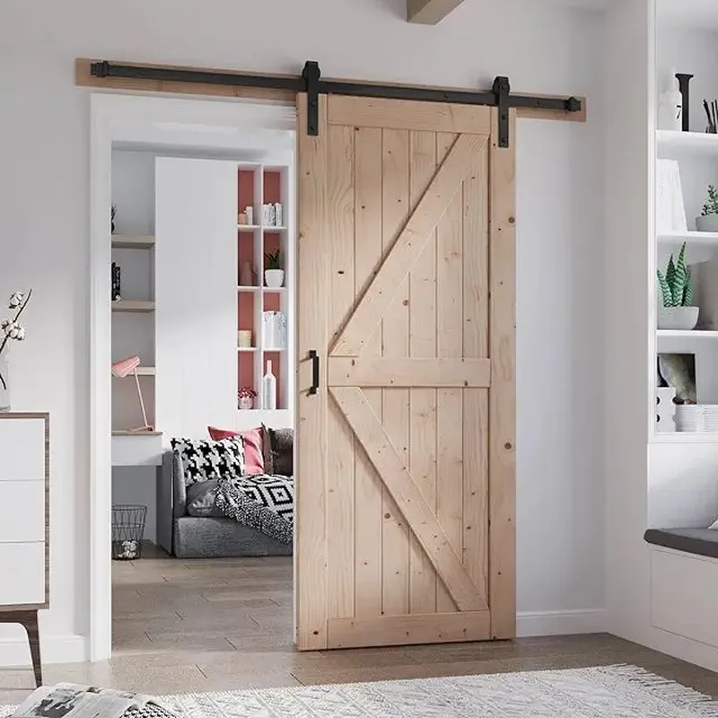 House Interior Pre-Drilled Barn Door MDF Sliding Barn Door with Hardware