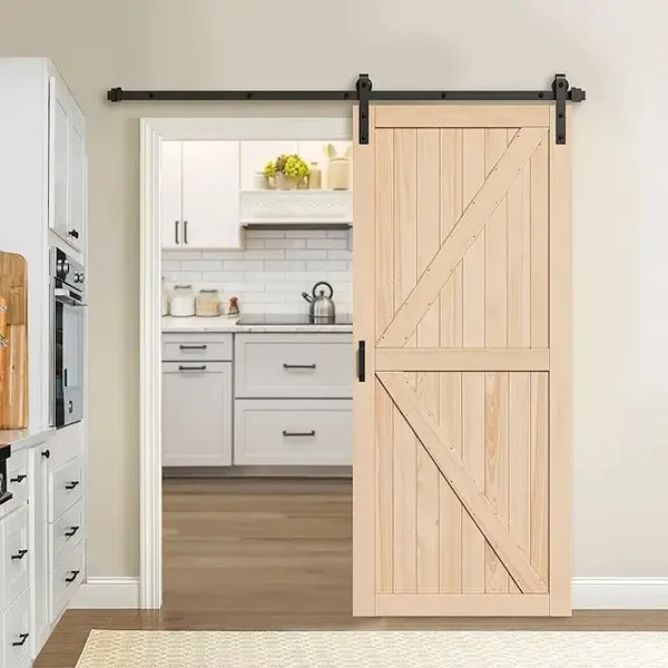 House Interior Pre-Drilled Barn Door MDF Sliding Barn Door with Hardware