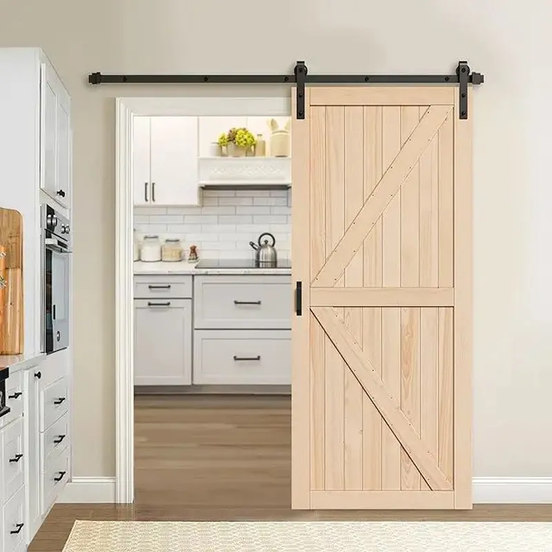 House Interior Pre-Drilled Barn Door MDF Sliding Barn Door with Hardware