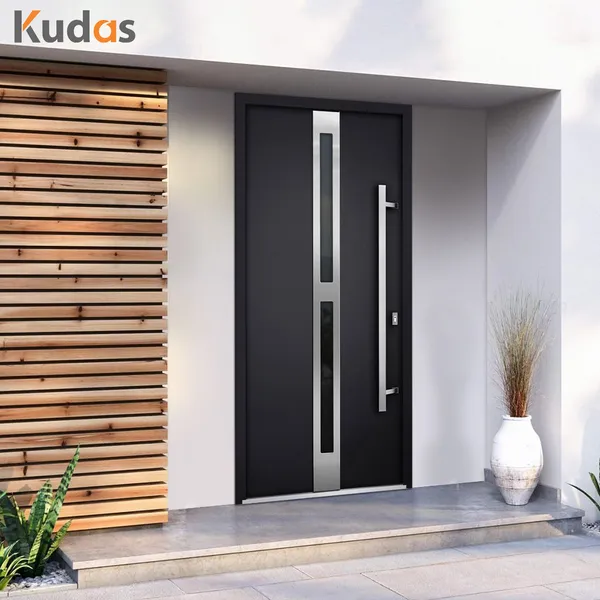 Kudas Modern Luxury Entry Front Exterior Metal Security Steel Door